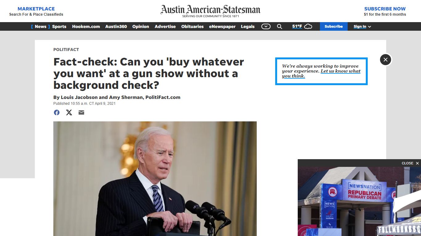 In gun policy address, Joe Biden exaggerates about background checks at ...